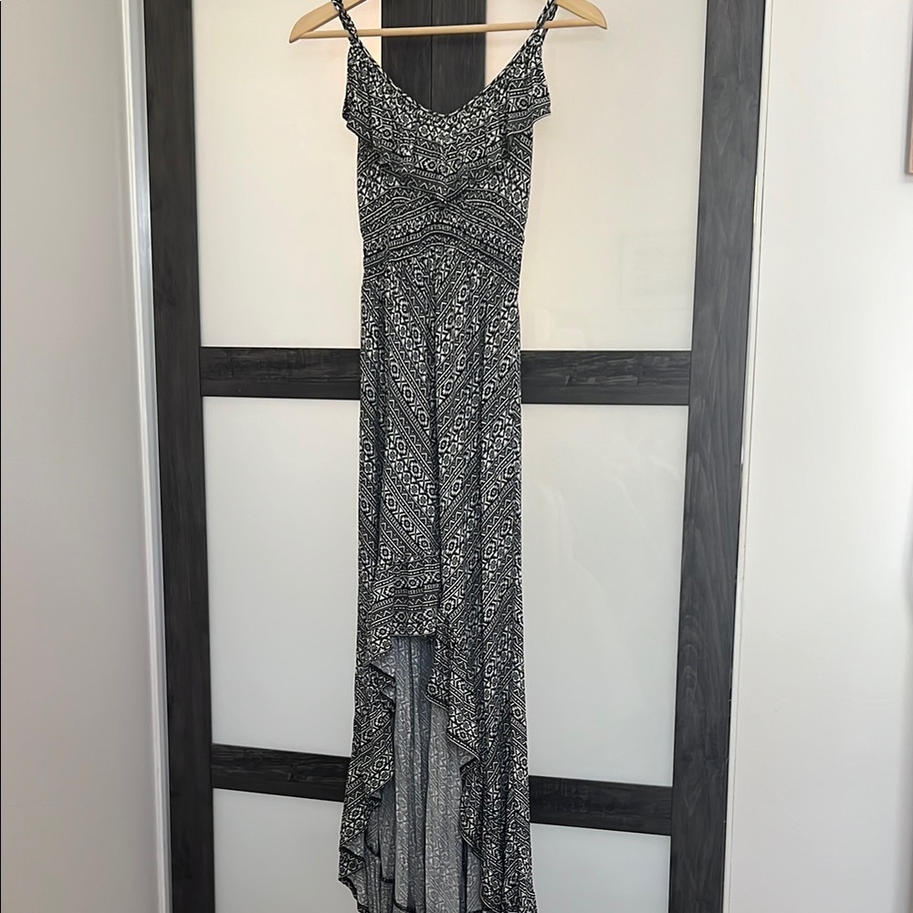 Express Black and White Tribal Patterned High-low with Adjustable Straps